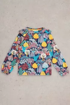 Футболка с принтом «Лесная страна» White Stuff, синий