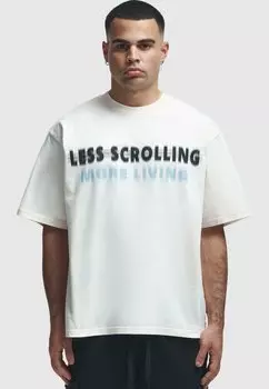 Футболка с принтом Less Scrolling 2Y Studios, цвет off white