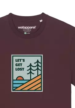 Футболка с принтом LET'S GET LOST watapparel, темно-красный