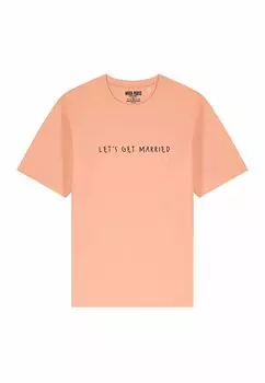 Футболка с принтом LETS GET MARRIED PRINT HEAVYWEIGHT Mira Paris, светло-розовый