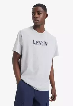 Футболка с принтом Levi's, серый меланж