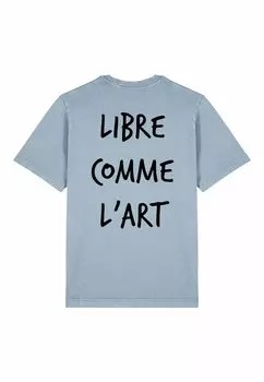 Футболка с принтом LIBRE COMME LART BACK PRINT HEAVYWEIGHT Mira Paris, светло-голубой