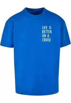 Футболка с принтом LIFE IS BETTER HEAVY OVERSIZED Merchcode, цвет cobalt blue