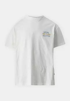 Футболка с принтом Lifes Unisex Quiksilver, устричный белый