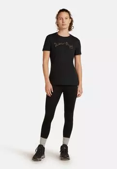 Футболка с принтом LIGHT WEIGHT TECH LITE AIRBOURNE SQU icebreaker, черный