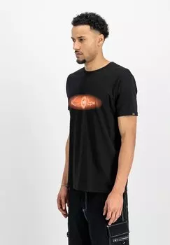 Футболка с принтом LIGHTNING Alpha Industries, черный