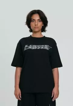 Футболка с принтом LIGHTNING UNISEX LOW LIGHTS STUDIOS, цвет black