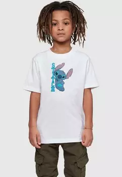 Футболка с принтом LILO AND STITCH POSING ABSOLUTE CULT, цвет white