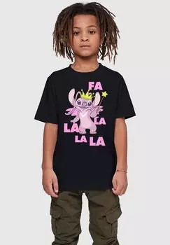 Футболка с принтом LILO ANG STITCH-FA LA LA ABSOLUTE CULT, цвет black