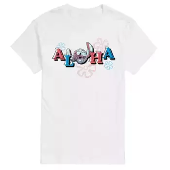 Футболка с принтом «Лило и Стич» большая и высокая, с принтом «Алоха Стич» Disney, белый