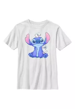 Футболка с принтом Lilo Stitch Cute Ducks Disney, белый