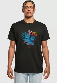 Футболка с принтом LILO STITCH EASILY DISTRACTED Merchcode, черный