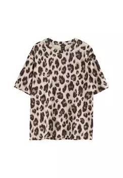 Футболка с принтом Lindex, бежевый