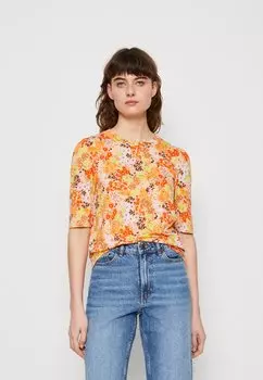 Футболка с принтом Lindex, коралл