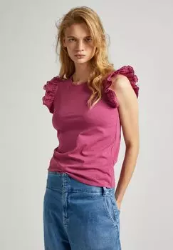 Футболка с принтом LINDSAY Pepe Jeans, цвет english rose pink