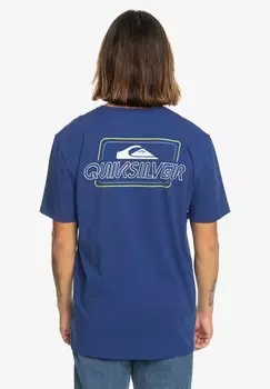 Футболка с принтом Line By Line Quiksilver, цвет monaco blue