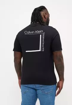 Футболка с принтом LINEAR BOX LOGO Calvin Klein, черный