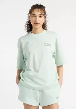 Футболка с принтом LINEAR GRAPHIC New Balance, зеленый