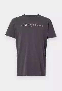 Футболка с принтом LINEAR LOGO TEE Tommy Jeans, черный