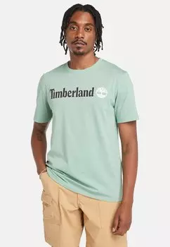 Футболка с принтом LINEAR LOGO Timberland, цвет granite green