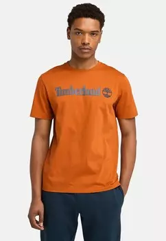 Футболка с принтом LINEAR LOGO Timberland, оранжевый