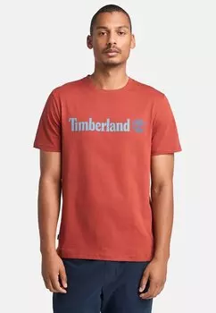 Футболка с принтом LINEAR LOGO Timberland, темно-красный
