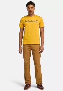 Футболка с принтом LINEAR LOGO Timberland, желтый