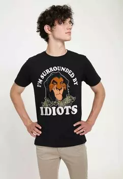 Футболка с принтом LION KING IDIOTS UNISEX Henry Tiger, черный