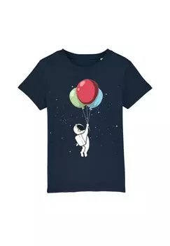 Футболка с принтом LITTLE BALLOON ASTRONAUT Watapparel, цвет french navy