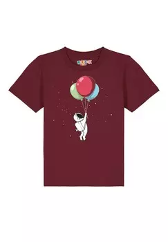 Футболка с принтом LITTLE BALLOON ASTRONAUT watapparel, темно-красный