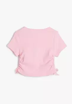 Футболка с принтом LITTLE SHORT SLEEVE CREW NECK Koton, фуксия