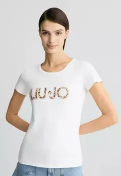 Футболка с принтом LIU JO, белый