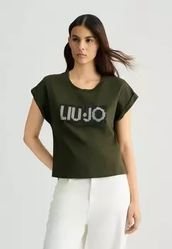 Футболка с принтом LIU JO, черный