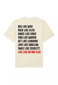 Футболка с принтом LIVE LIKE NONE BACK HEAVYWEIGHT Mira Paris, кремовый