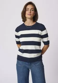 Футболка с принтом LIZZA STRIPED Kaffe, темно-синий