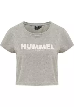 Футболка с принтом LLEGACY CROPPED Hummel, цвет grey melange