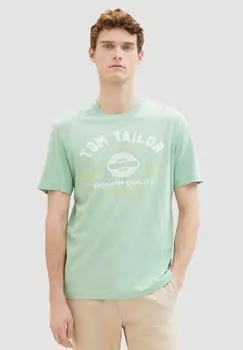 Футболка с принтом LOGO 2 PACK TOM TAILOR, светло-зеленый