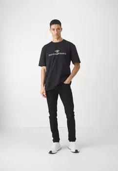 Футболка с принтом Logo Boxy Tee Unisex Han Kjbenhavn, черный