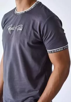 Футболка с принтом Logo Brod En Project X Paris, темно-серая