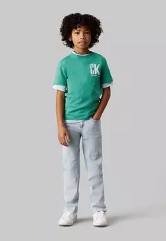 Футболка с принтом LOGO Calvin Klein Jeans, зеленый