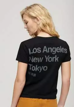 Футболка с принтом LOGO CITY Superdry, черный