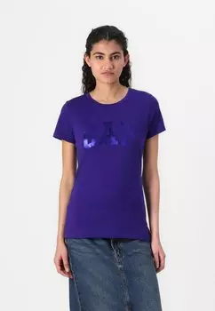 Футболка с принтом LOGO CLASSIC TEE GAP, фиолетовый
