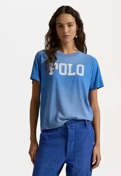Футболка с принтом LOGO COTTON JERSEY CREWNECK TEE Polo Ralph Lauren, синий