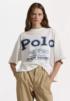 Футболка с принтом LOGO COTTON JERSEY TEE Polo Ralph Lauren, белый