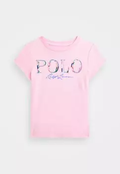 Футболка с принтом LOGO COTTON JERSEY TEE Polo Ralph Lauren, фуксия