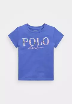 Футболка с принтом LOGO COTTON JERSEY TEE Polo Ralph Lauren, синий