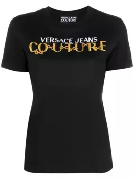 Футболка с принтом Logo Couture Versace Jeans Couture, черный