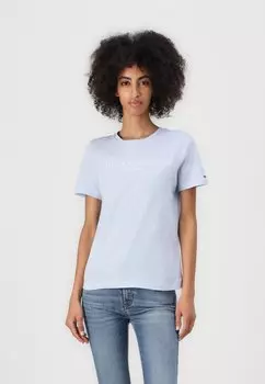 Футболка с принтом LOGO CREW NECK Tommy Hilfiger, светло-голубой
