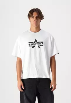 Футболка с принтом LOGO EDGE Alpha Industries, белый