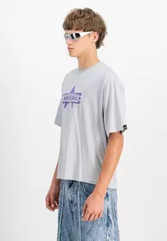 Футболка с принтом LOGO EDGE Alpha Industries, серый